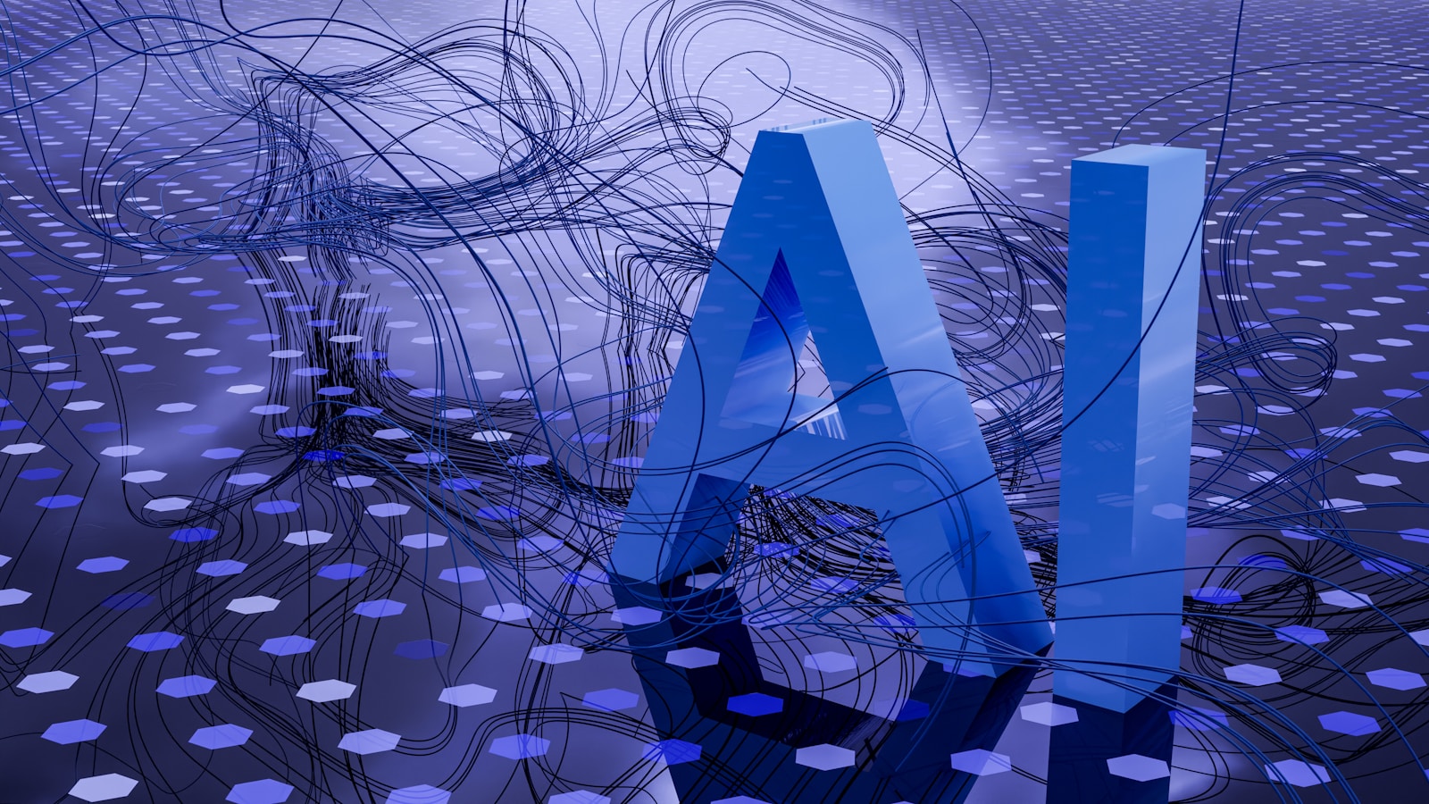 Abstract AI concept illustration representing artificial intelligence reshaping business